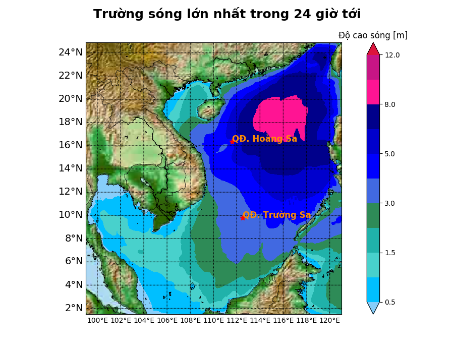 Bản tin dự báo sóng 10 ngày tới (từ ngày 25/10 đến ngày 03/11/2024)