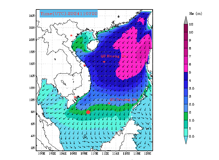 Bản tin dự báo sóng 10 ngày tới (từ ngày 07/11 đến ngày 16/11/2024)