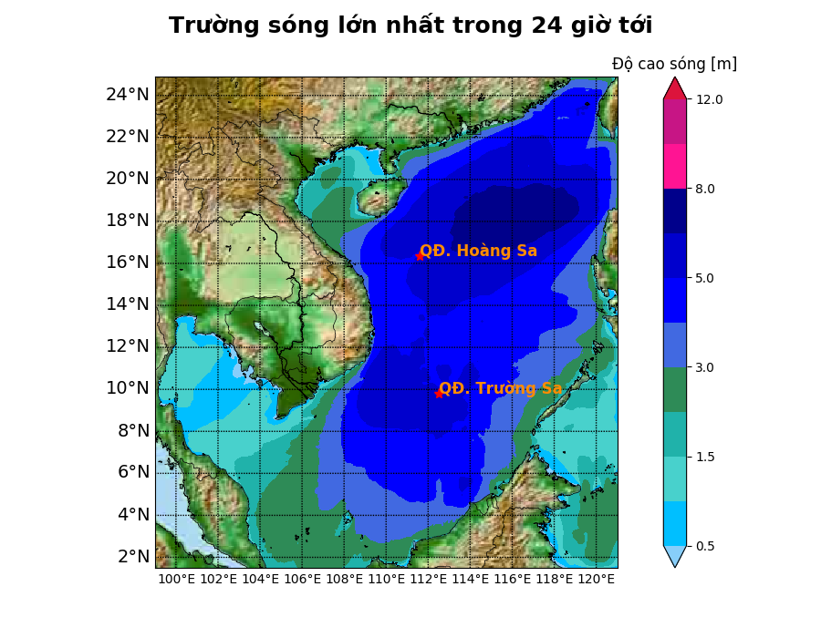 Bản tin dự báo sóng 10 ngày tới (từ ngày 22/12 đến ngày 31/12/2024)