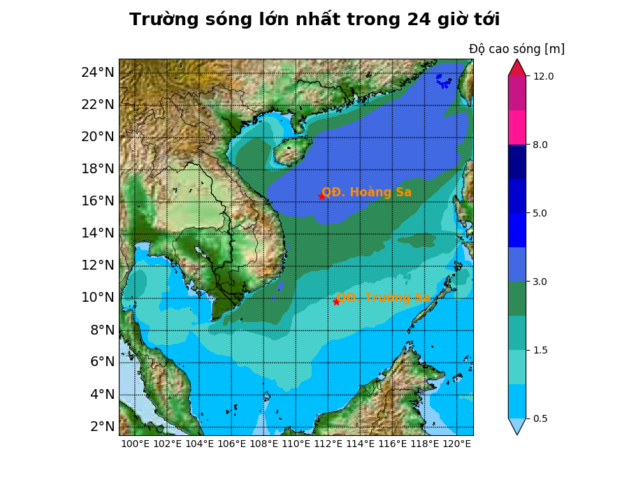 Bản tin dự báo sóng 10 ngày tới (từ ngày 26/12 đến ngày 04/01/2025)