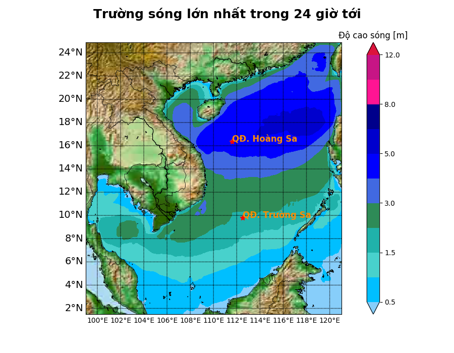 Bản tin dự báo sóng 10 ngày tới (từ ngày 27/12 đến ngày 05/01/2025)