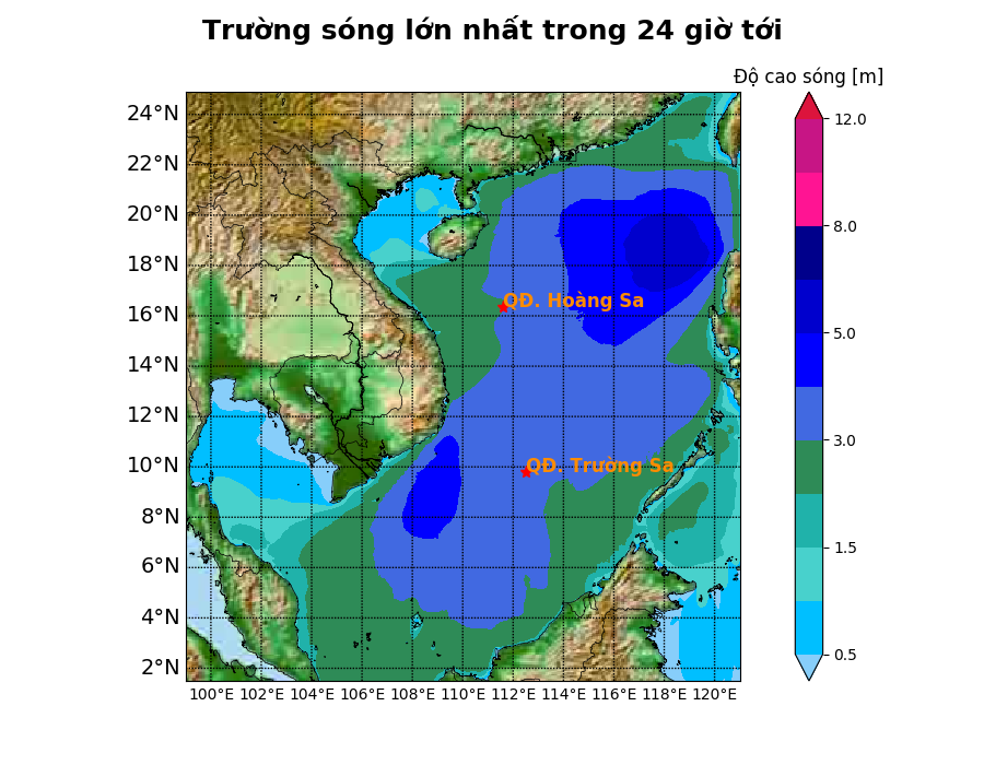 Bản tin dự báo sóng 10 ngày tới (từ ngày 30/01 đến ngày 08/02/2025)