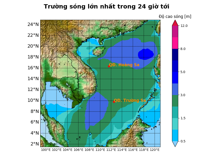 Bản tin dự báo sóng 10 ngày tới (từ ngày 08/01 đến ngày 17/01/2025)