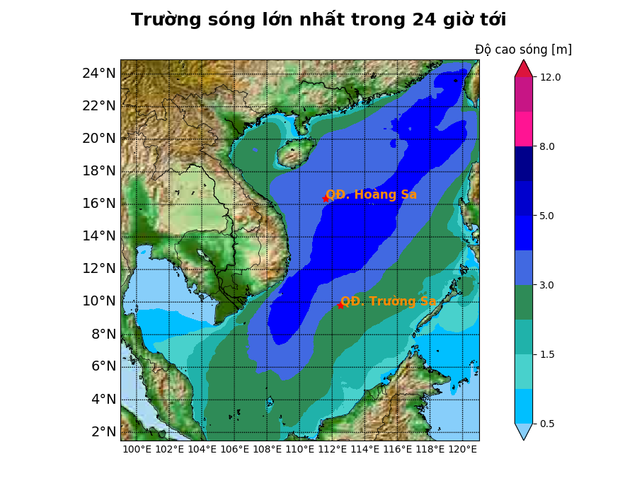 Bản tin dự báo sóng 10 ngày tới (từ ngày 09/01 đến ngày 18/01/2025)