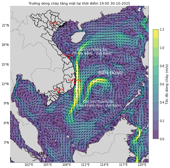 Bản tin dự báo dòng chảy 10 ngày tới (từ ngày 30/10 đến ngày 08/11/2025)