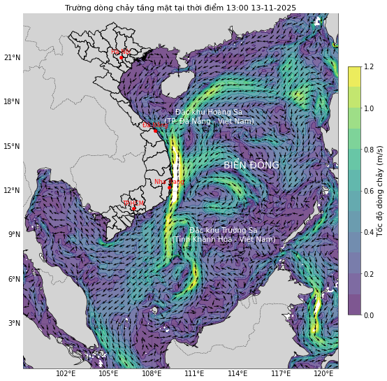 Bản tin dự báo dòng chảy 10 ngày tới (từ ngày 13/11 đến ngày 22/11/2025)