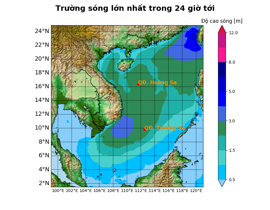 Bản tin dự báo sóng 10 ngày tới (từ ngày 13/11 đến ngày 22/11/2025)