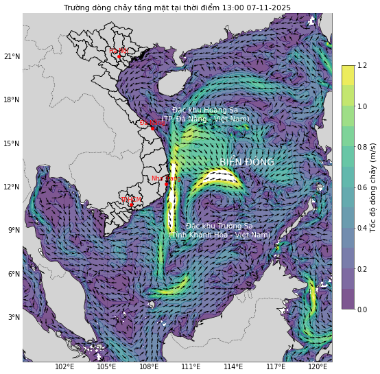 Bản tin dự báo dòng chảy 10 ngày tới (từ ngày 07/11 đến ngày 16/11/2025)