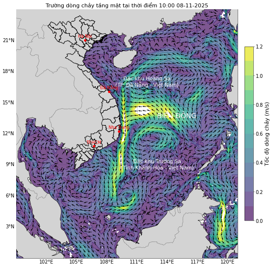 Bản tin dự báo dòng chảy 10 ngày tới (từ ngày 08/11 đến ngày 17/11/2025)