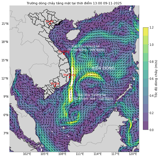 Bản tin dự báo dòng chảy 10 ngày tới (từ ngày 09/11 đến ngày 18/11/2025)