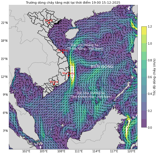 Bản tin dự báo dòng chảy 10 ngày tới (từ ngày 15/12 đến ngày 24/12/2025)