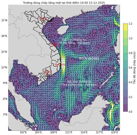Bản tin dự báo dòng chảy 10 ngày tới (từ ngày 15/12 đến ngày 24/12/2025)
