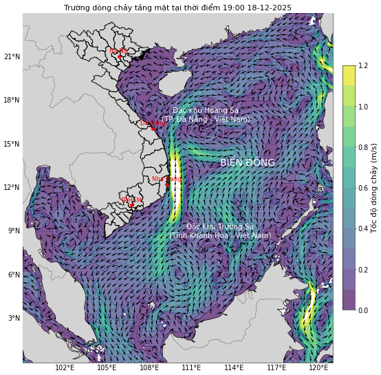 Bản tin dự báo dòng chảy 10 ngày tới (từ ngày 18/12 đến ngày 27/12/2025)