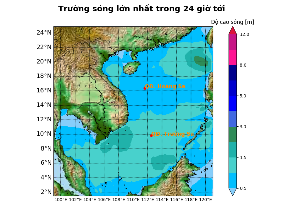 Bản tin dự báo sóng 10 ngày tới (từ ngày 12/03 đến ngày 21/03/2025)