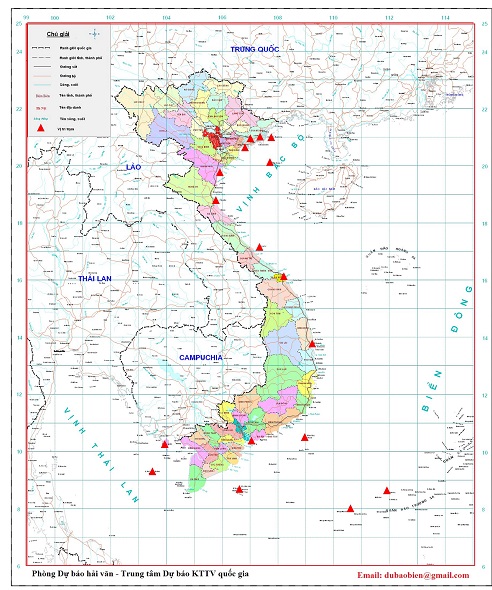 Bản tin dự báo thủy triều 10 ngày (từ 12/03/2025 đến 21/03/2025)