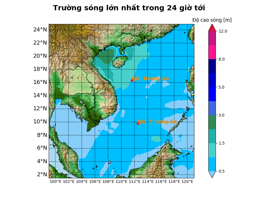 Bản tin dự báo sóng 10 ngày tới (từ ngày 21/04 đến ngày 30/04/2025)