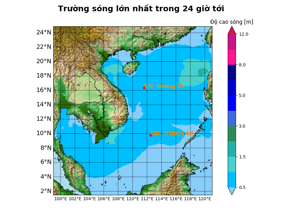 Bản tin dự báo sóng 10 ngày tới (từ ngày 09/04 đến ngày 18/04/2025)