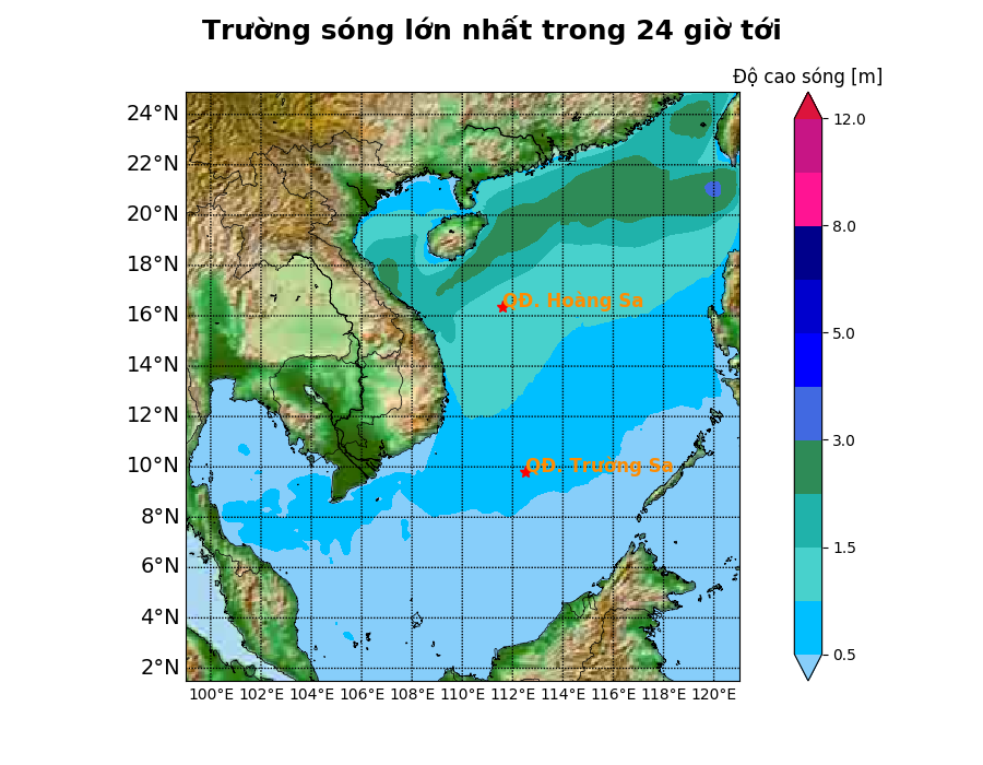 Bản tin dự báo sóng 10 ngày tới (từ ngày 12/05 đến ngày 21/05/2025)
