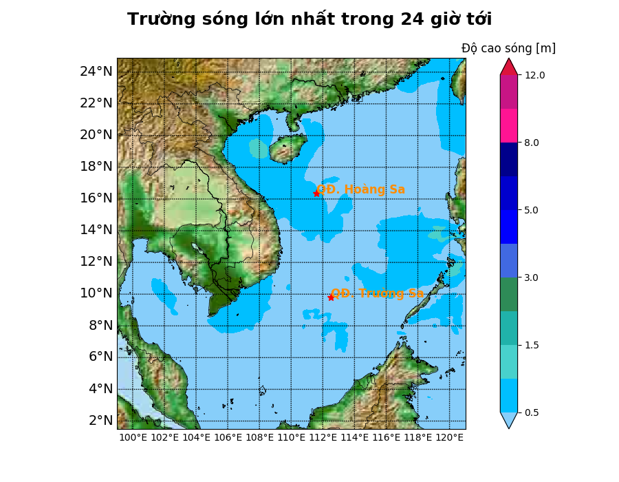 Bản tin dự báo sóng 10 ngày tới (từ ngày 18/05 đến ngày 27/05/2025)