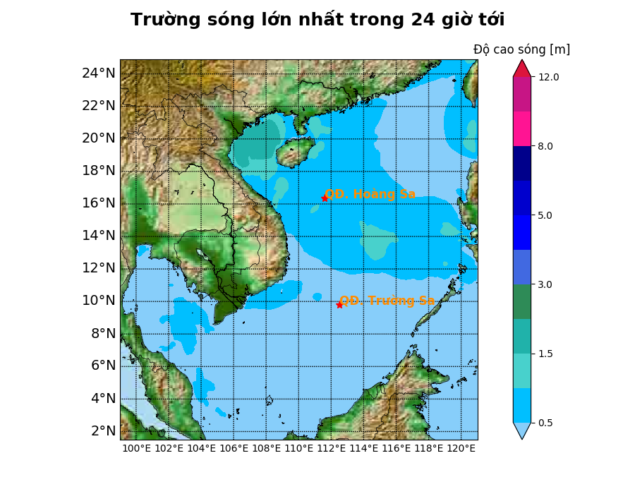 Bản tin dự báo sóng 10 ngày tới (từ ngày 21/05 đến ngày 30/05/2025)