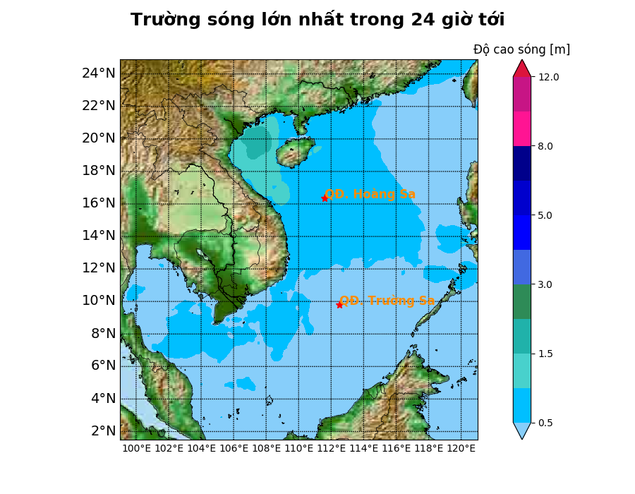 Bản tin dự báo sóng 10 ngày tới (từ ngày 22/05 đến ngày 31/05/2025)