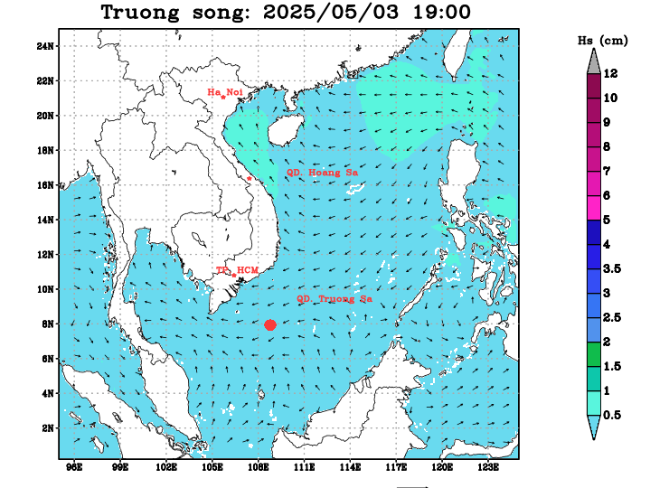 Bản tin dự báo sóng 10 ngày tới (từ ngày 03/05 đến ngày 12/05/2025)