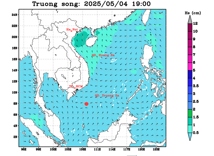 Bản tin dự báo sóng 10 ngày tới (từ ngày 04/05 đến ngày 13/05/2025)