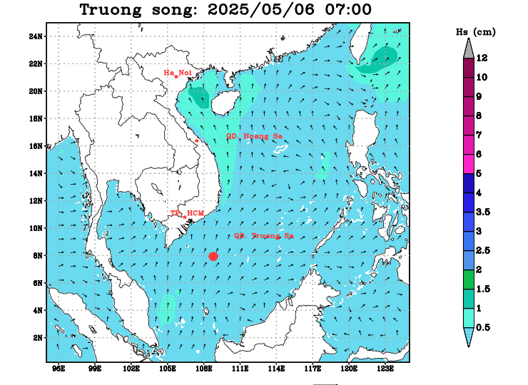 Bản tin dự báo sóng 10 ngày tới (từ ngày 06/05 đến ngày 15/05/2025)
