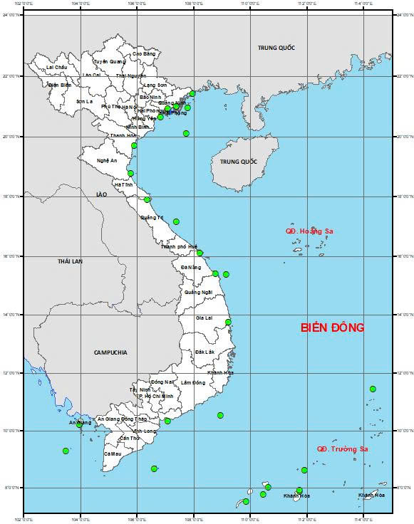 Bản tin dự báo thủy triều 10 ngày (từ 30/06 đến 09/07/2025)