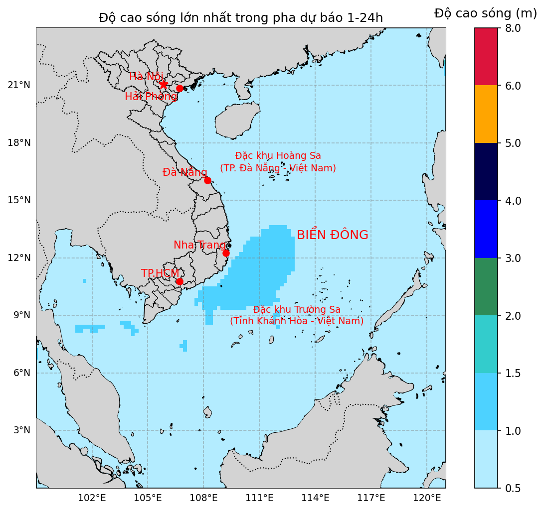 Bản tin dự báo sóng 10 ngày tới (từ ngày 13/07 đến ngày 22/07/2025)