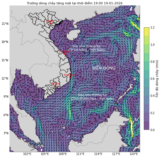 Bản tin dự báo dòng chảy 10 ngày tới (từ ngày 19/01 đến ngày 28/01/2026)