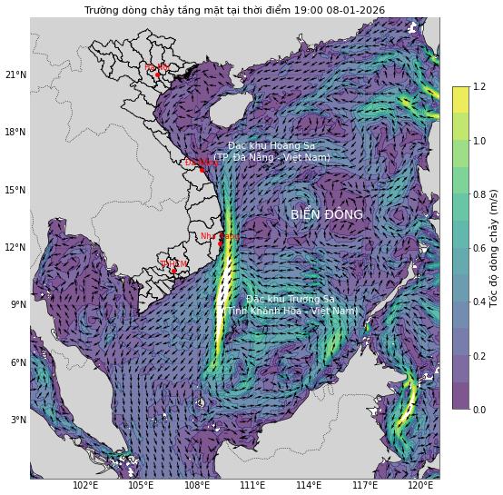 Bản tin dự báo dòng chảy 10 ngày tới (từ ngày 08/01 đến ngày 17/01/2026)