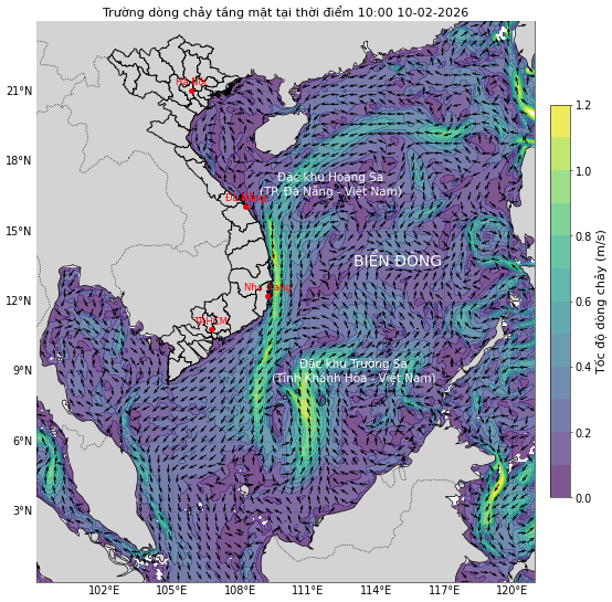 Bản tin dự báo dòng chảy 10 ngày tới (từ ngày 10/02 đến ngày 19/02/2026)