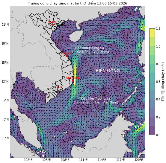 Bản tin dự báo dòng chảy 10 ngày tới (từ ngày 15/03 đến ngày 24/03/2026)