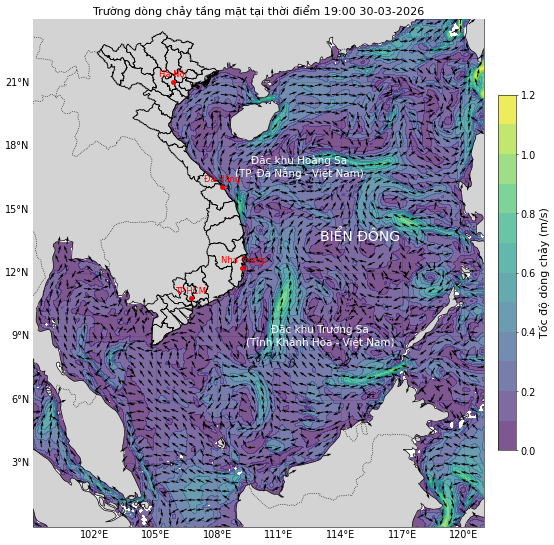 Bản tin dự báo dòng chảy 10 ngày tới (từ ngày 30/03 đến ngày 08/04/2026)