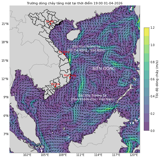Bản tin dự báo dòng chảy 10 ngày tới (từ ngày 01/04 đến ngày 10/04/2026)