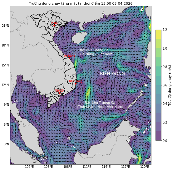Bản tin dự báo dòng chảy 10 ngày tới (từ ngày 03/04 đến ngày 12/04/2026)
