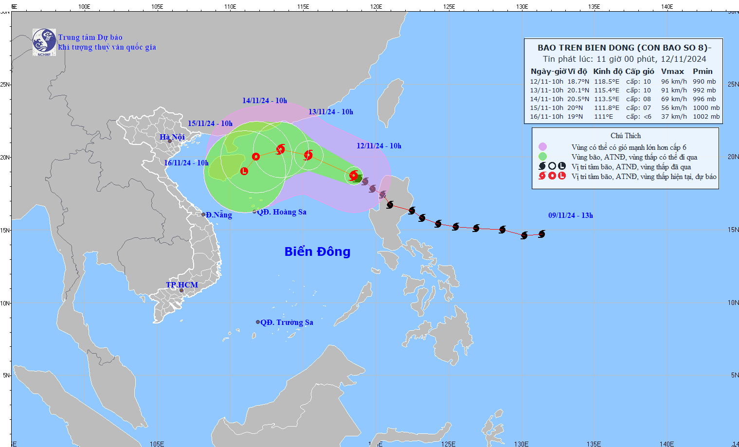 TIN BÃO TRÊN BIỂN ĐÔNG (Cơn bão số 08)