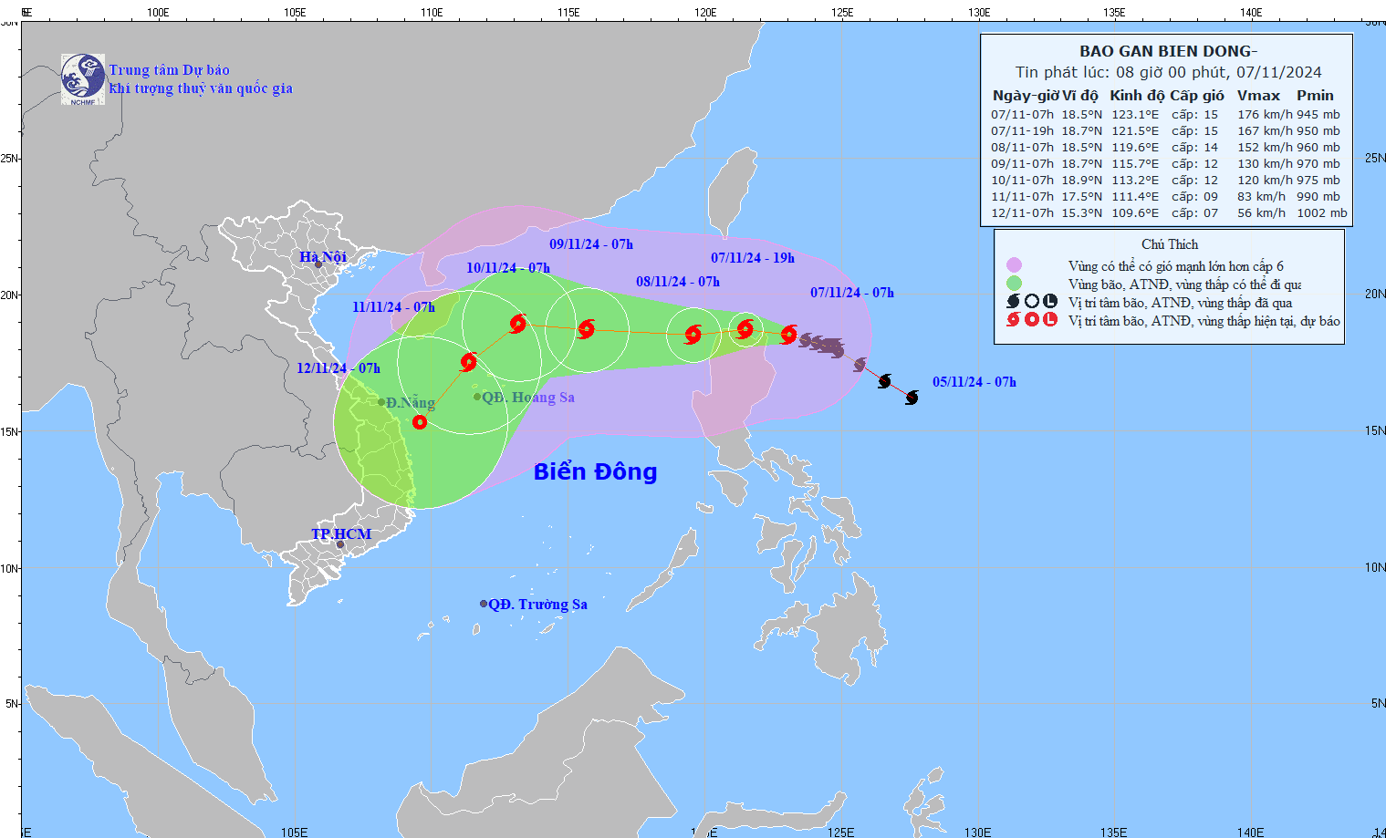 TIN BÃO GẦN BIỂN ĐÔNG  (Cơn bão YINXING)