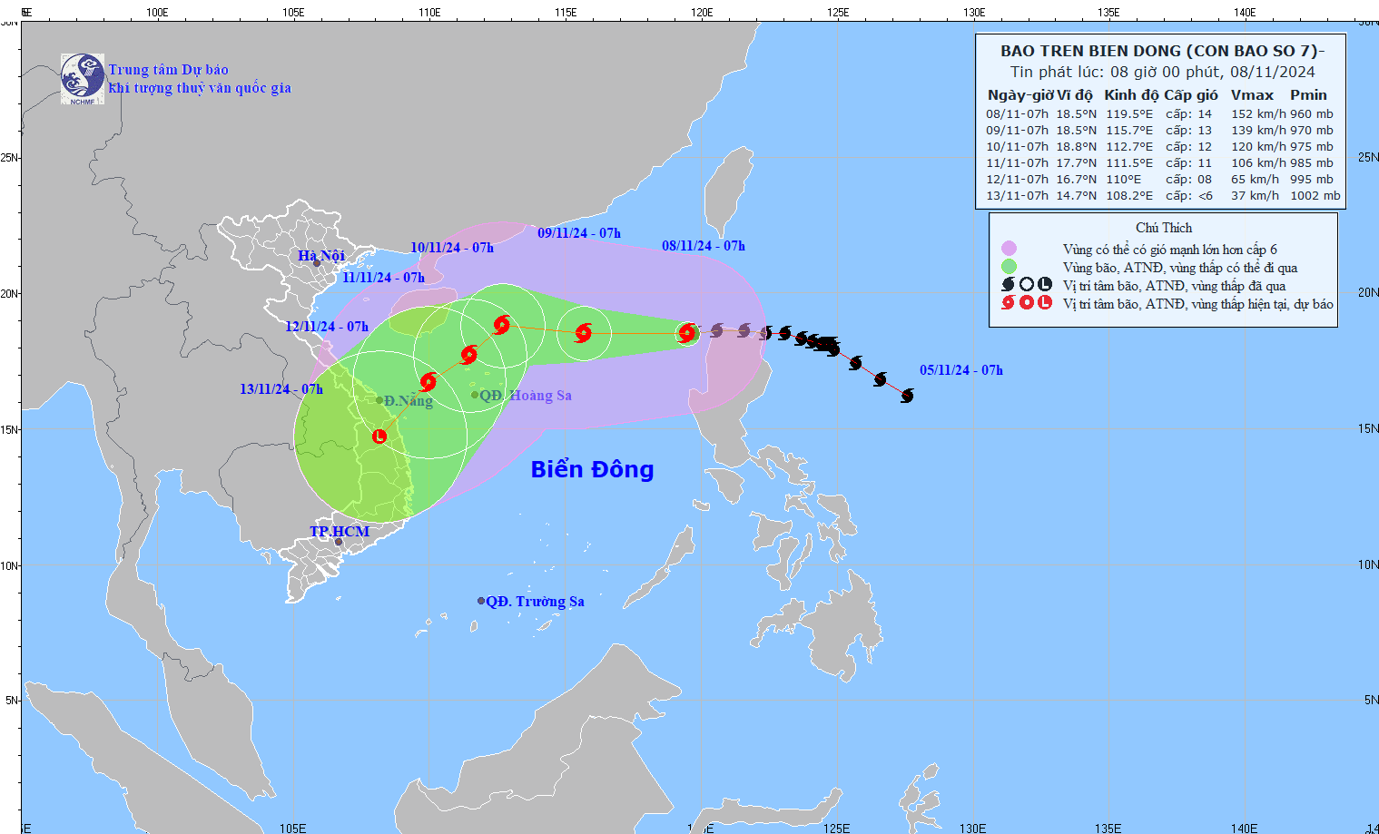 TIN BÃO TRÊN BIỂN ĐÔNG (Cơn bão số 07)