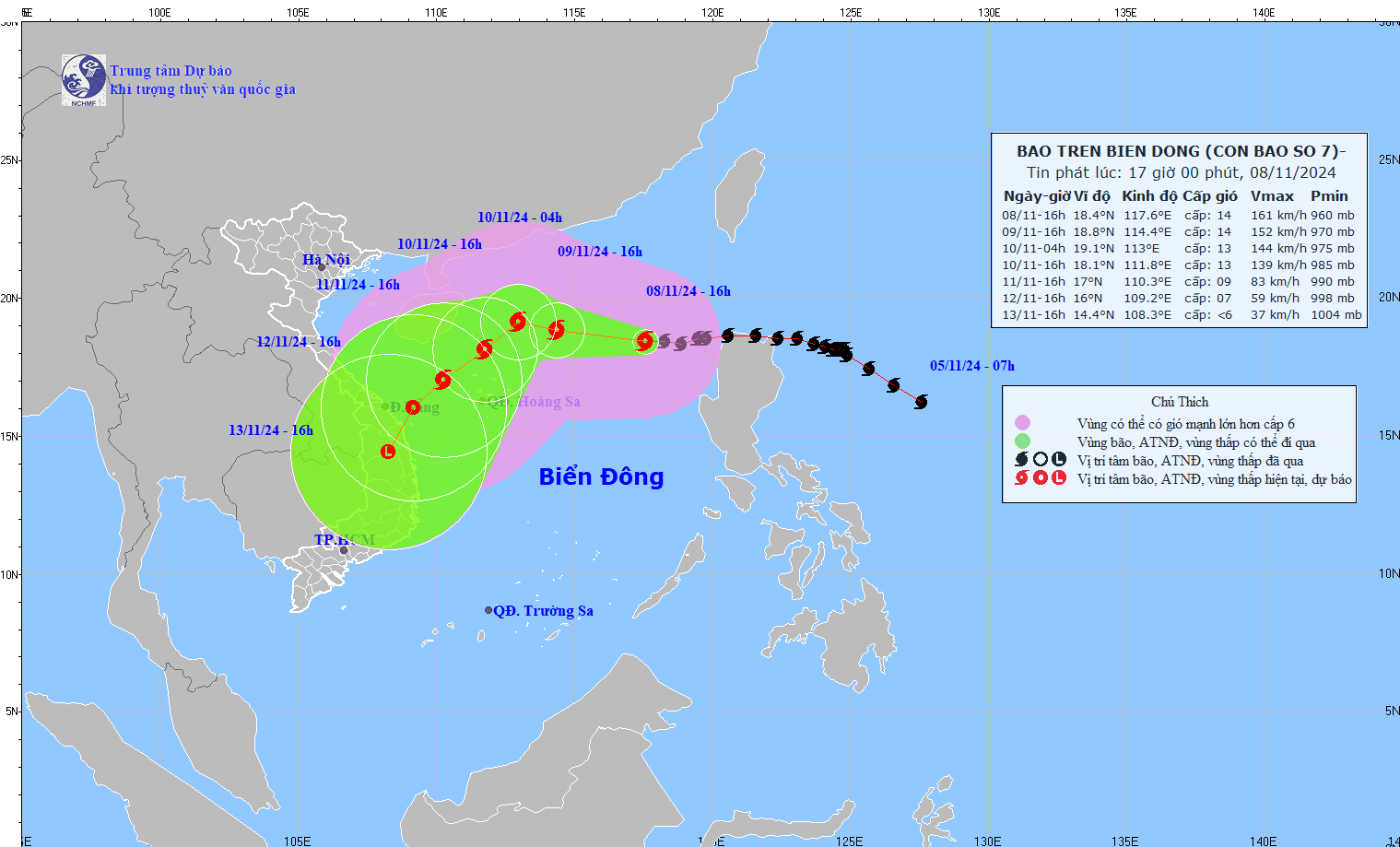 TIN BÃO TRÊN BIỂN ĐÔNG (Cơn bão số 07)