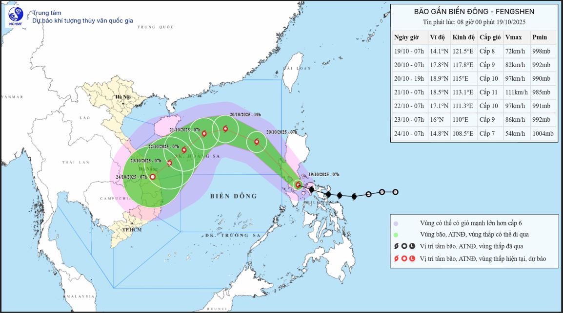 TIN BÃO GẦN BIỂN ĐÔNG   (Cơn bão FENGSHEN)