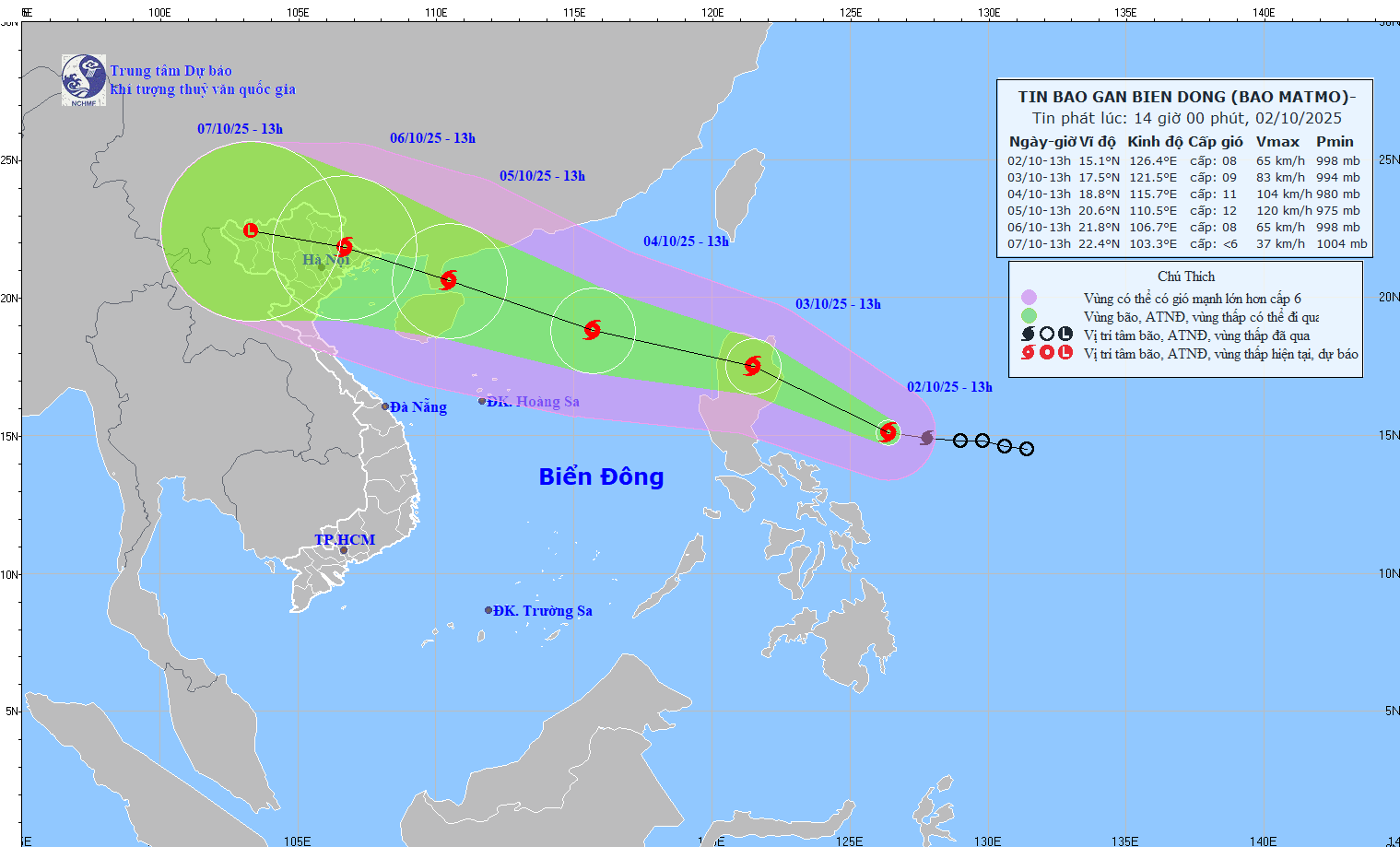TIN BÃO GẦN BIỂN ĐÔNG   (Cơn bão Matmo)