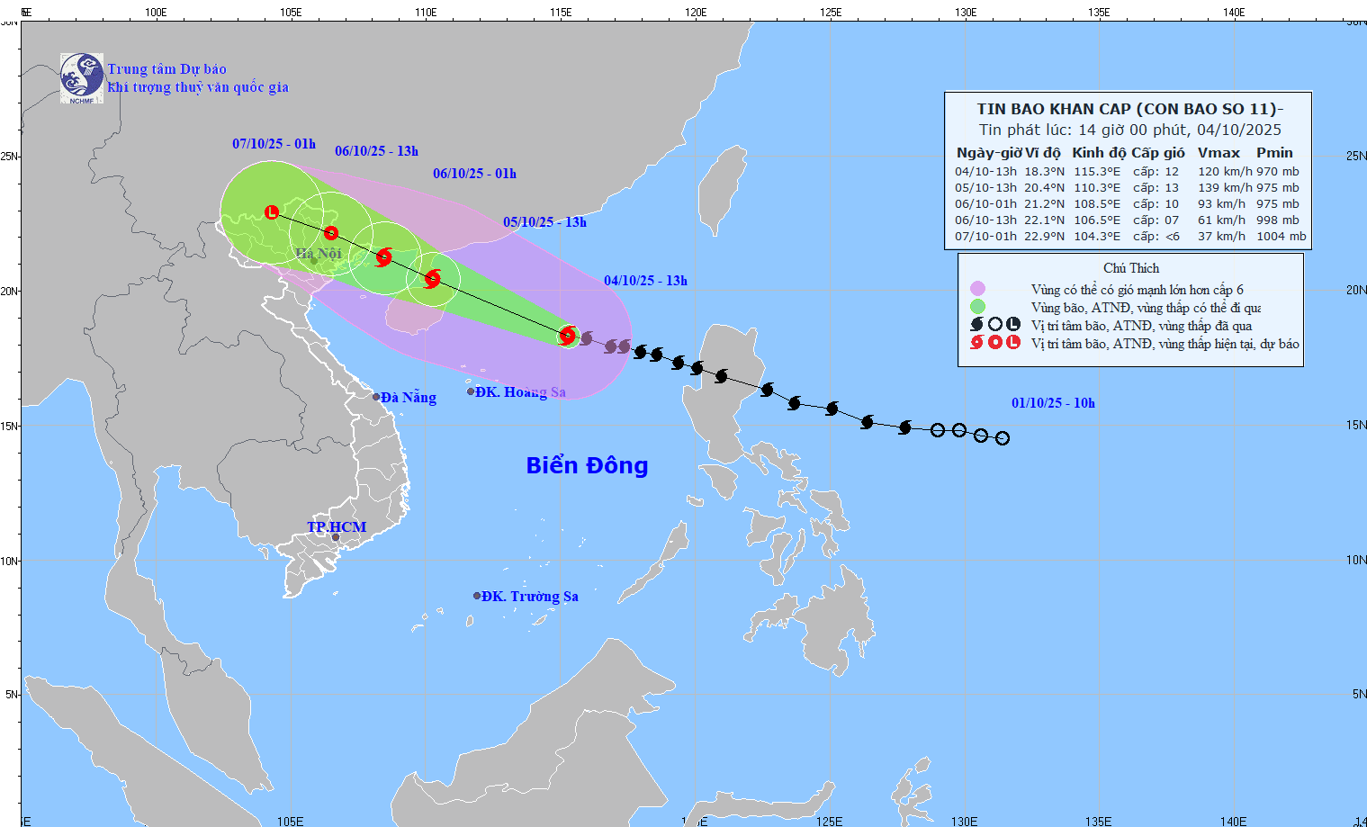 TIN BÃO KHẨN CẤP (Cơn bão số 11)