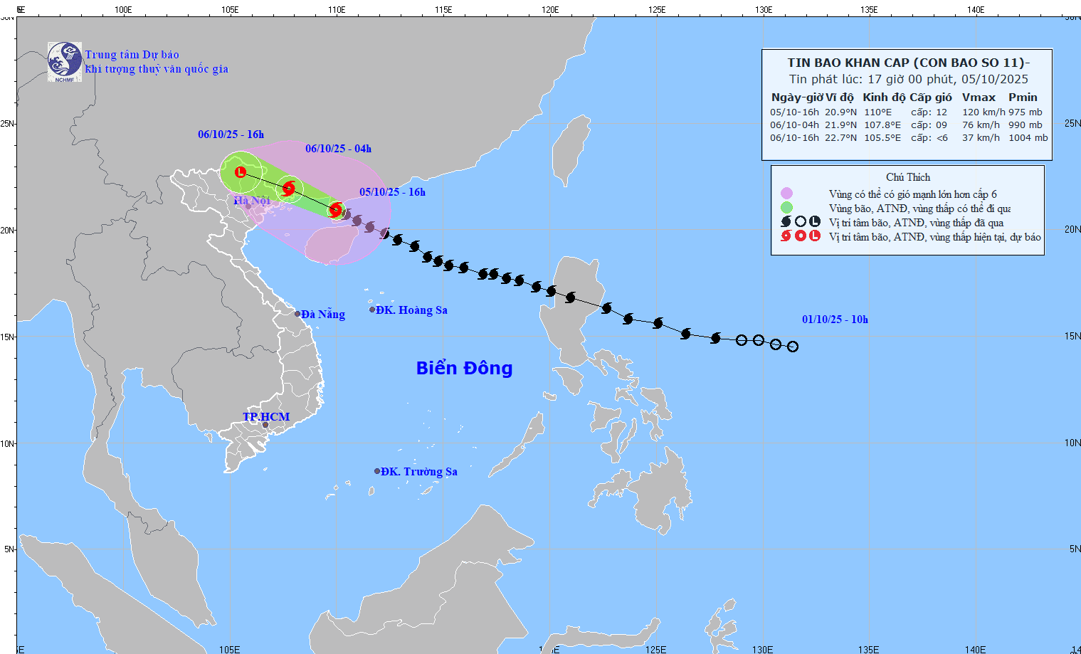 TIN BÃO KHẨN CẤP (Cơn bão số 11)