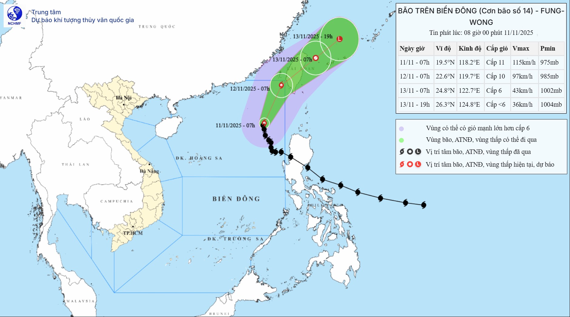 TIN BÃO TRÊN BIỂN ĐÔNG (Cơn bão số 14)