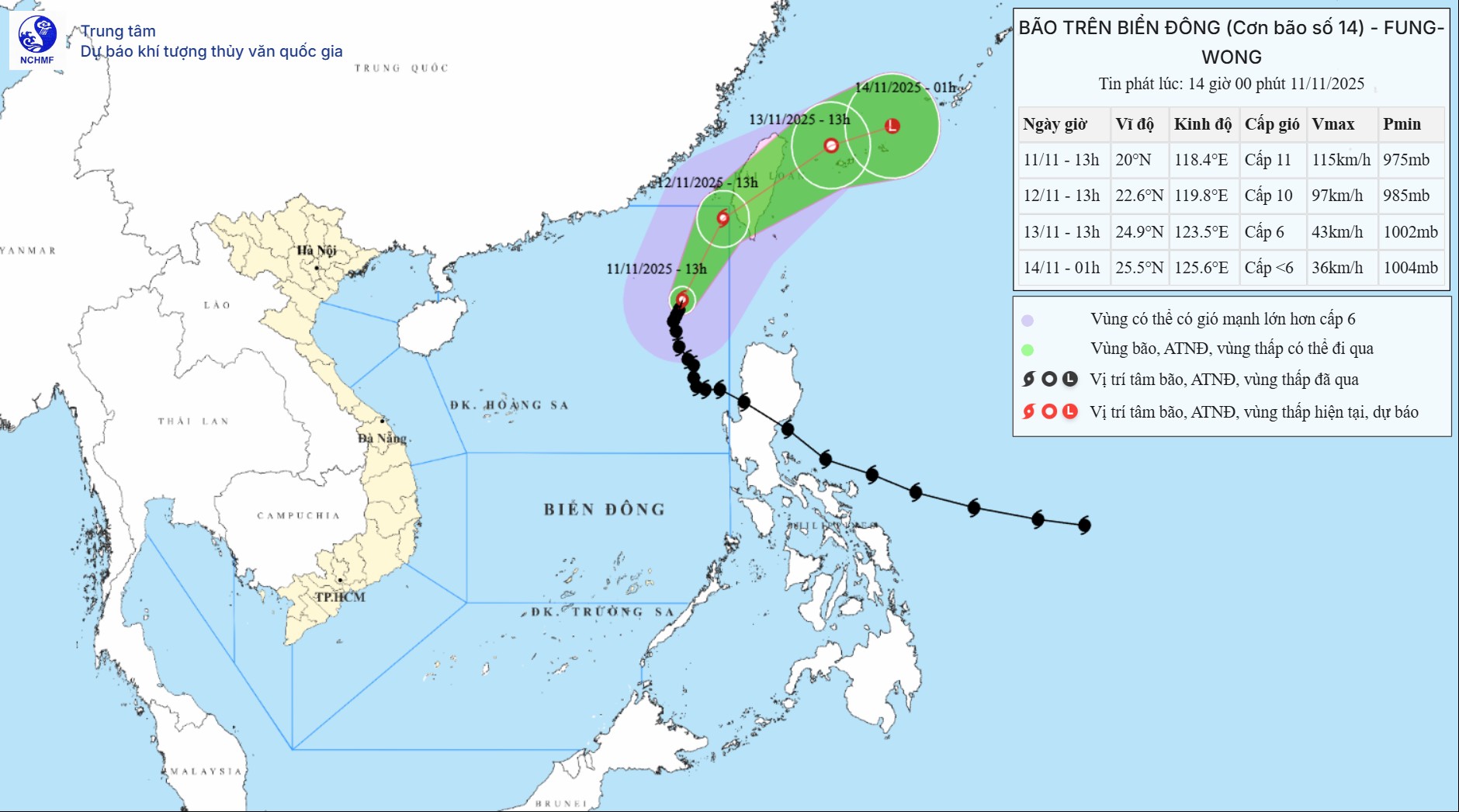 TIN BÃO TRÊN BIỂN ĐÔNG (Cơn bão số 14)