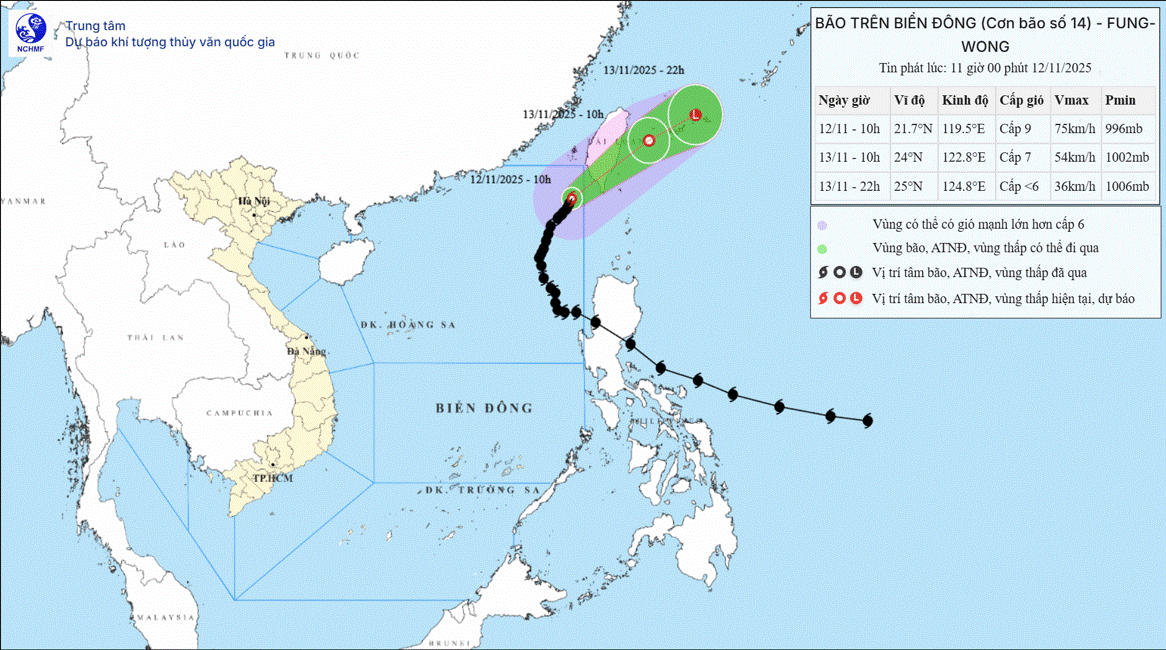 TIN BÃO TRÊN BIỂN ĐÔNG (Cơn bão số 14)