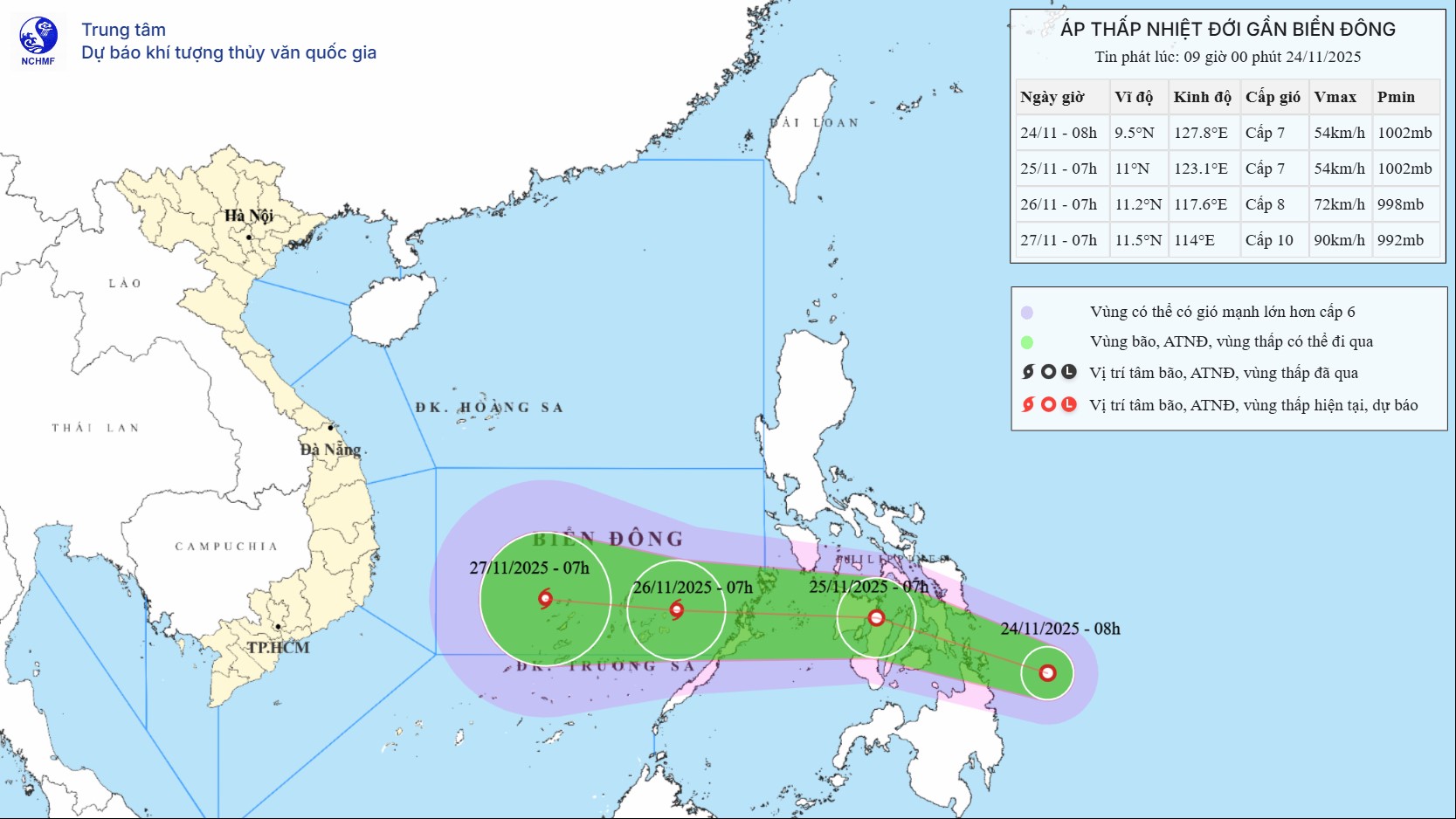 TIN ÁP THẤP NHIỆT ĐỚI GẦN BIỂN ĐÔNG