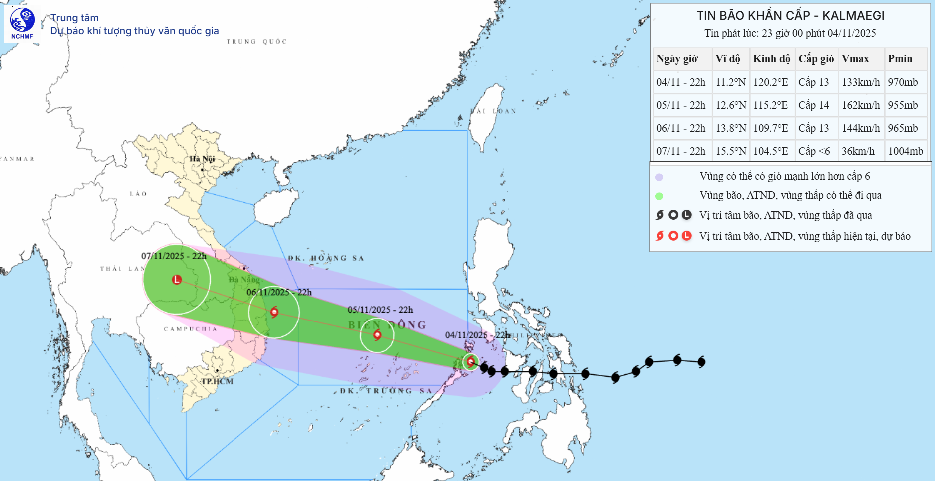 TIN BÃO KHẨN CẤP (Cơn bão KALMAEGI)